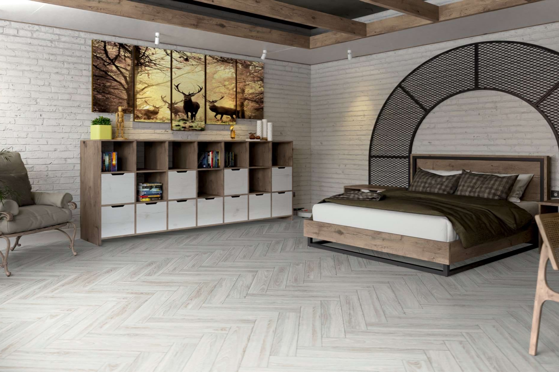 Инженерный паркет «Damy Floor» Ванильный (укладка елочкой) — купить в Нижневартовске