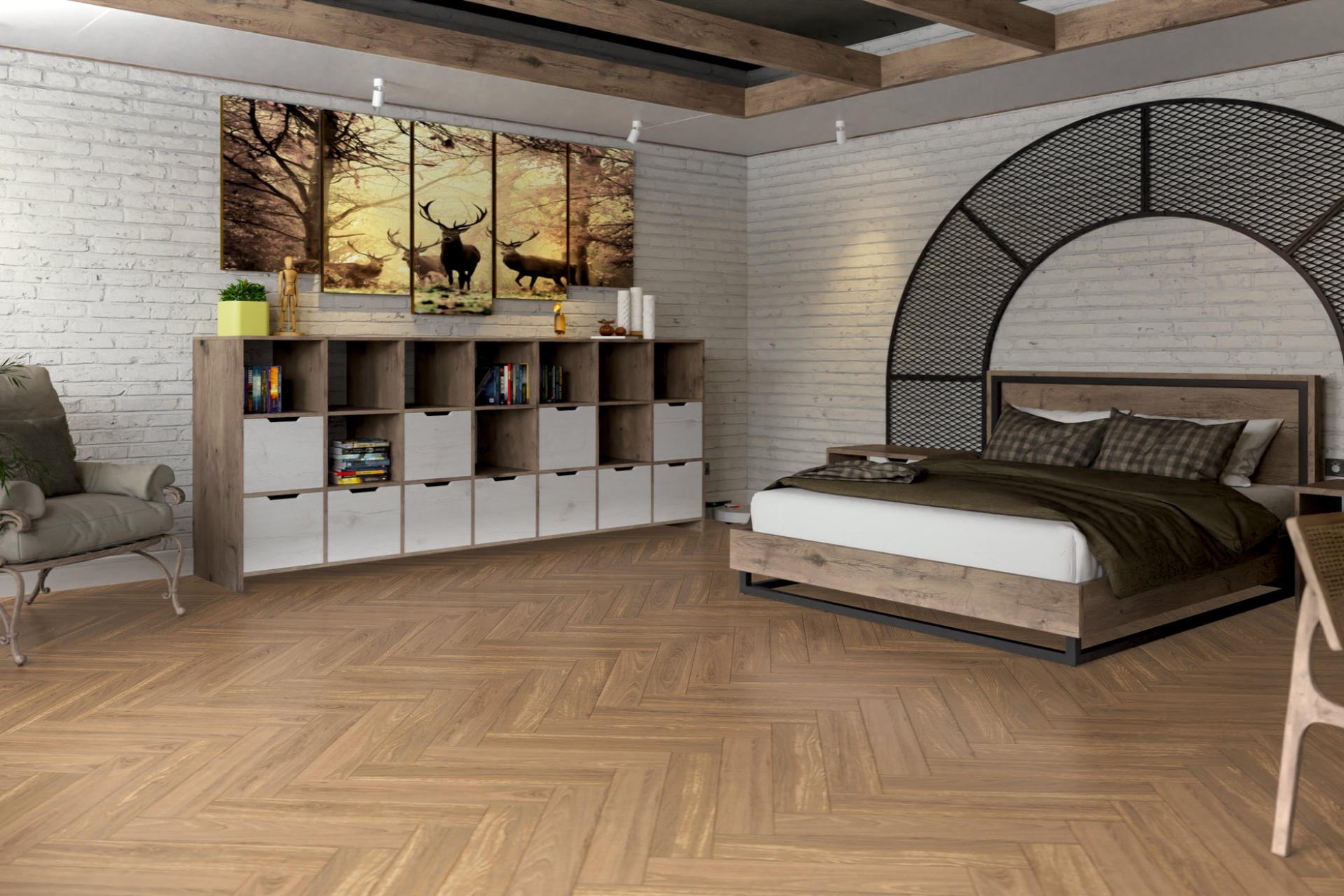 Инженерный паркет «Damy Floor» Натуральный (укладка елочкой) — купить в Нижневартовске